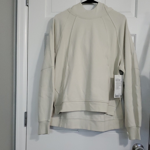 NWT Lululemon Scuba Oversized Side Split Hoodie M/L Light Ivory